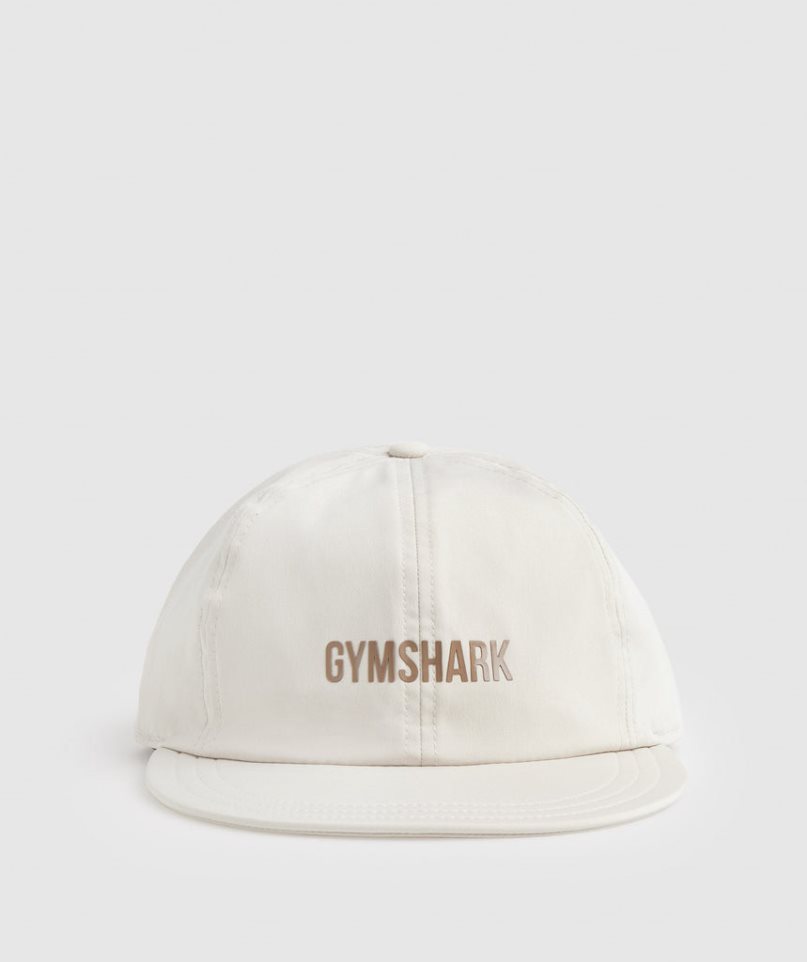 Czapki Gymshark Płaskie Peak Kremowe | PL 816GPC